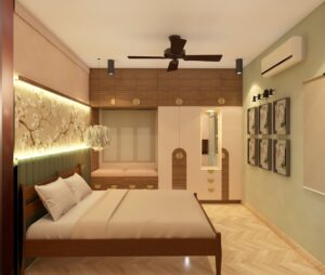 A spa-like bedroom designed to restore wellbeing.